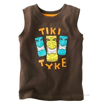 Baby Boy tee Tank Top Cotton Vest Sleeveless Tops Boys Tshirt Summer T-Shirt Tiki Totem Face 2 3 4 5 6 T