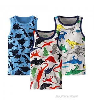 Coralup Baby Little Boys Tank Top Shirts 3 Pack Tanks Set