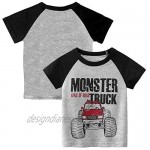 Kumary Boys 3-Pack T-Shirts Toddler Little Boys Dinosaur Car Short Sleeve Crewneck T Shirts Top Tee Size for 2-6 Years