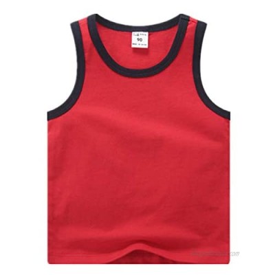 Maylofuer Little Boys Tank Top Solid Color O-Neck Summer Casual Cotton Vest Shirt