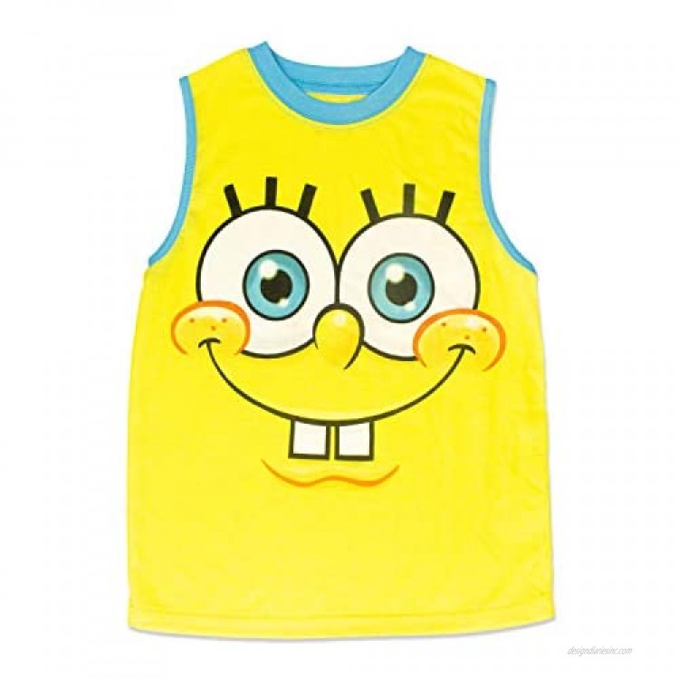 SpongeBob SquarePants Boy's Tank Top Pajama 100% Polyester Yellow Toddler Boys Size 3T to Little Boy's Size 8