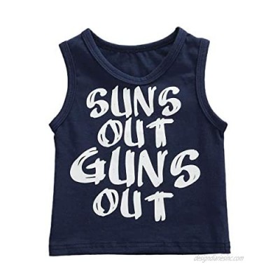 Toddler Baby Boys Suns Out Guns Out Vest Tees Sleeveless T-Shirt Cotton Tank Top Summer Outfit