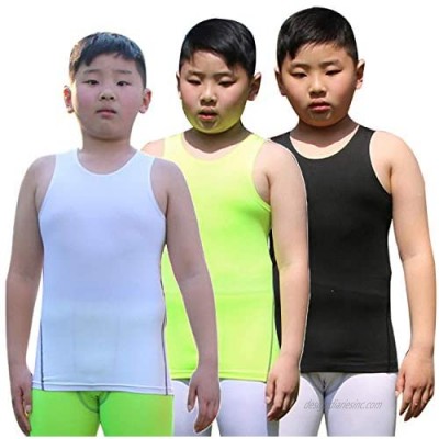 Youth Boys Girls Compression Tank Tops Athletic Sleeveless Shirt Undershirts Workout Base Layer Vest
