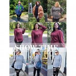 AURISSY Plus-Size Tops for Women Long Sleeve Side Split Shirts