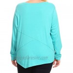 BNY Corner Women Plus Size Long Sleeve Rhinestones T Shirt Blouse Top Tee 1-3X