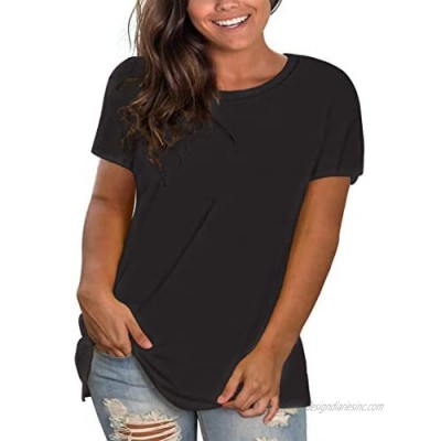 DEFJOOY L-4XL Women's Plus Size T-Shirt Short Sleeve Shirts Crew Neck Tunic Tops Soft Basics