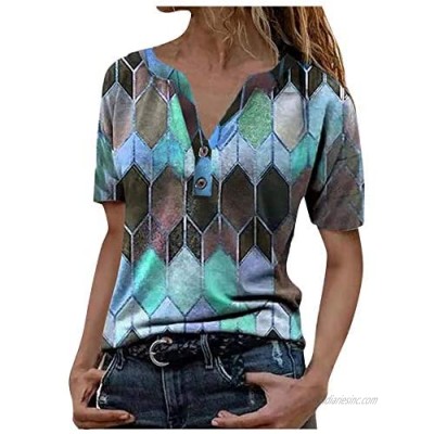Masbird T Shirts for Womens Women Buttons Long Sleeve Casual Blouse T-Shirt Pullover Henley Shirts