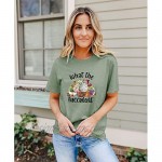 Women What The Fucculent Cactus T-Shirt Funny Plant Graphic Tee Shirts Vintage Gardening Gifts Causal Tops