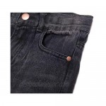 Bienzoe Boy's Cotton Adjustable Waist Slim Denim Pants Blue Jeans