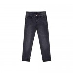 Bienzoe Boy's Cotton Adjustable Waist Slim Denim Pants Blue Jeans