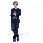 LEO&LILY Boys Kids Elastic Waist Regular Fit Stretch Denim Jeans Blue LLB648