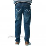 Leo&Lily Boys' Kids' Husky Rib Waist Stretch Denim Jeans Pants LLB622