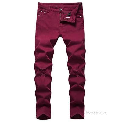 NEWSEE Boy's Skinny Fit Ripped Destroyed Distressed Stretch Denim Slim Jeans Pants