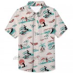2-8T Boys Button Down Hawaiian Shirts Aloha Tropical Short Sleeve Holiday Beach Party Gifts Kids Dress Clothes