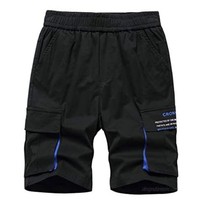LOKTARC Boys Cargo Shorts Elastic Waist Multi Pocket Contrast Summer Shorts