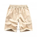 WIYOSHY Boys' Casual Elastic Waist Pull On Cargo Shorts for Kids Size 4-14