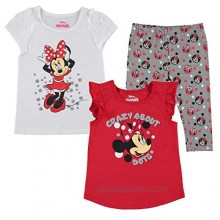 Disney 3-Piece Minnie Mouse Toddler Girls Leggings  T Shirt  & Scrunchie Set