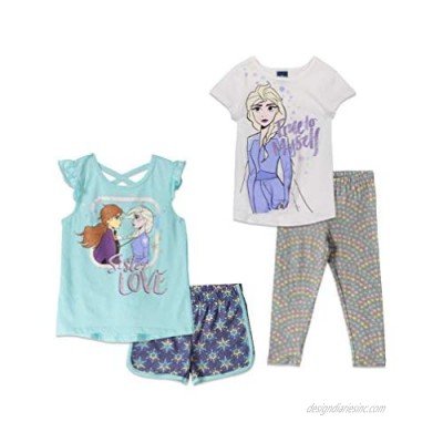 Disney Frozen Elsa Short Sleeve T-Shirt & Leggings Set Blue