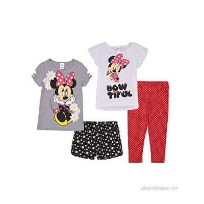 Disney Minnie Mouse 4 Piece Mix n' Match Shorts & Legging Set Multicolored