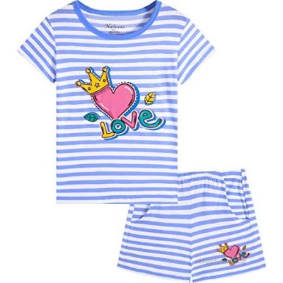 Naivete Girl Unicorn Clothing Pink Cotton Summer Clothes Kids Cute Toddler Short Clothes
