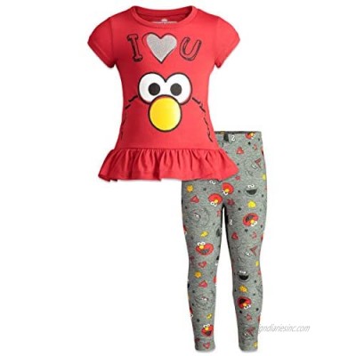 Sesame Street Elmo Girls Ruffle Tunic Shirt & Leggings Set  Baby/Toddler