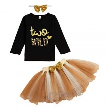 Toddler Baby Girls Floral Tutu Skirt Set Wild Two Long Sleeve 3Pcs Outfits with Headband