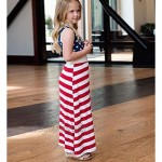 4th of July Clothes Mommy and Me Dresses Striped Dot Tank Maxi Long Dress Sundress Family Matching Outfits