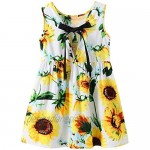 Girls Dress Kid Floral Sleeveless Cotton Sundress Summer Girl Clothes Size 2-7 Years