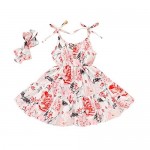 Happy Town 1-6 Years Toddler Baby Girls Summer Button Strap Dress Princess Sundress
