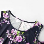 IFFEI Mommy and Me Matching Dress Short Sleeve Floral Printed Summer Dress for Mother and Daughter