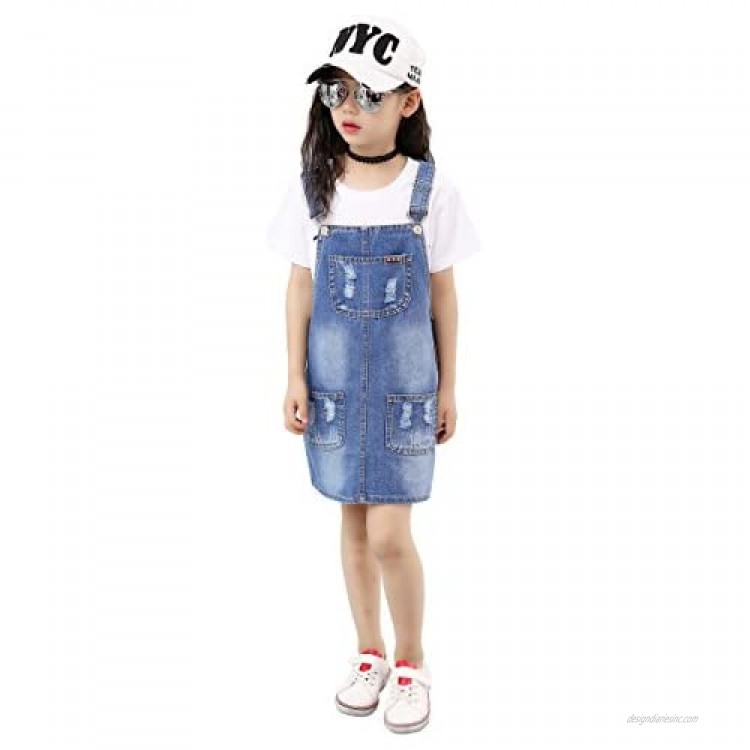 Kidscool Girls Big Bibs Pocket Casual Jean Overall Dress