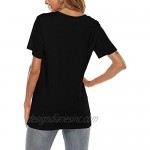 ASTANFY Women V Neck T Shirts Basic Tee Casual Short Sleeve Summer Tops
