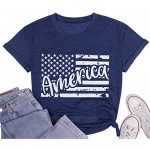 BANGELY American Flag T Shirt Women Stars Stripes 4th of July Shirt Raglan Short Sleeve Graphic Patriotic Top Tees