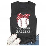 Baseball Shirt Women Busy Raising Ballers Shirt Funny Baseball Mom Short Sleeve Tee Top