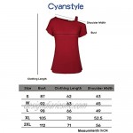 Cyanstyle Women's Short Sleeve Cold Shoulder Casual Tshirt Blouse Sexy Tunic Top