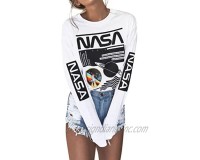 Ezcosplay Crew Neck Long Sleeve Letter Printed Shirt Graphic Tee Tops for Women