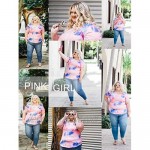 ROSRISS Plus Size Tops for Women Summer Tie Dye T Shirts