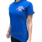 Southern Attitude Flower Turtle Royal Blue Short Sleeve T-Shirt