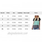 T Shirts for Women Round Neck Short Sleeve Colorblock Casual Tunic Plus Size Womens Tops Shirt