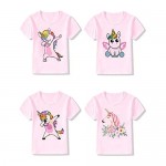 4-Pack Unicorn Graphic Girl Party Summer Clothes Girls Fitted T Shirt…