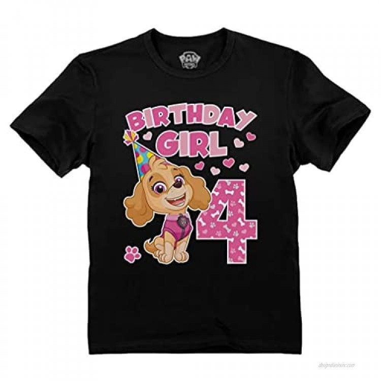 Birthday Girl Paw Patrol Skye 4th Birthday Toddler Kids T-Shirt