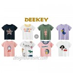 DEEKEY Toddler Little Girls' 3-Pack Short-Sleeve Tunic T-Shirts Graphic Tops Tees Size 2-7 Years