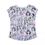 Disney Princess Girl's 4 Pack Short Sleeves Tee Shirt Set Fashionable Bundle for Kids