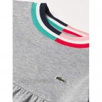 Lacoste Girls' Short Sleeve Semi Fancy Ruffle T-Shirt