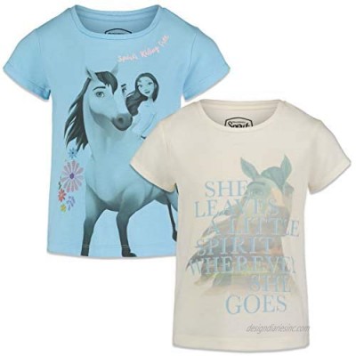 Universal Studios Spirit Riding Free Big Girls 2 Pack T-Shirt White Blue 10