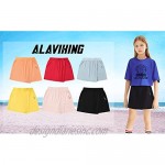 ALAVIKING Girls Athletic Skorts Cotton Active Scooter Skirts with Shorts Running Workout Skorts Skirts Size 3-12 Years