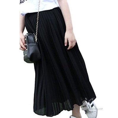 Aulase Girl’s Long Skirt Pleated Dress Beautiful Bohemian Maxi Skirt Elastic Waistband Maxi Dress