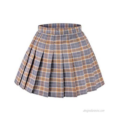 DAZCOS US Size 0-22 Plaid Skirt High Waist Japan School Skirts with Shorts for Women