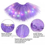 Girl Tutu Skirts Magic Light Princess LED Dancing Tulle Skirts with Hair Bow
