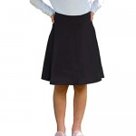Girls Modest Knee Length A-line Cotton Skort - Skirt with Shorts Built-in